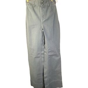 New We The Free People High Rise Wide Leg Pants Ary Green Utility Size 27